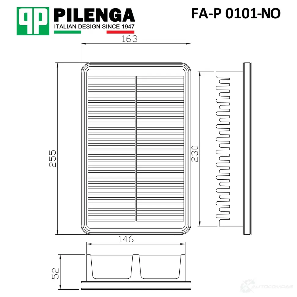 Фильтр воздушный CRETA 1,6 MPI/2.0 16-> (Полиэфирное волокно) PILENGA I9105 M 1440666782 FAP0101NO изображение 0