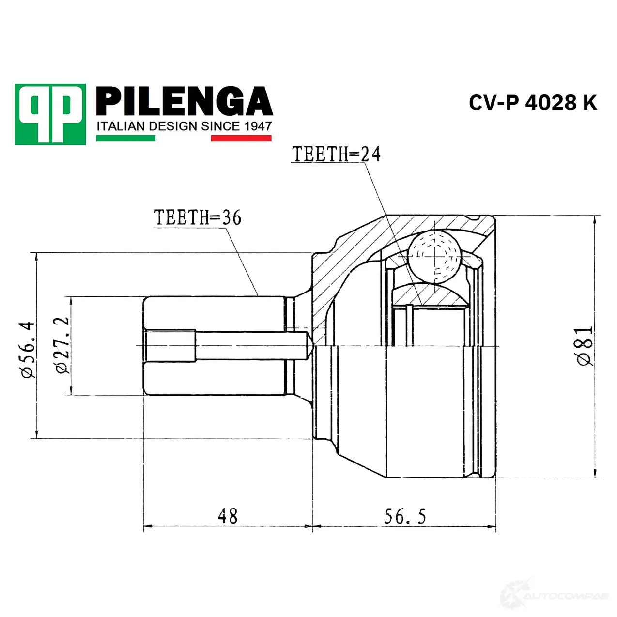 ШРУС передний внешний левый, правый PILENGA 1440666848 CVP4028K I7MZ Y
