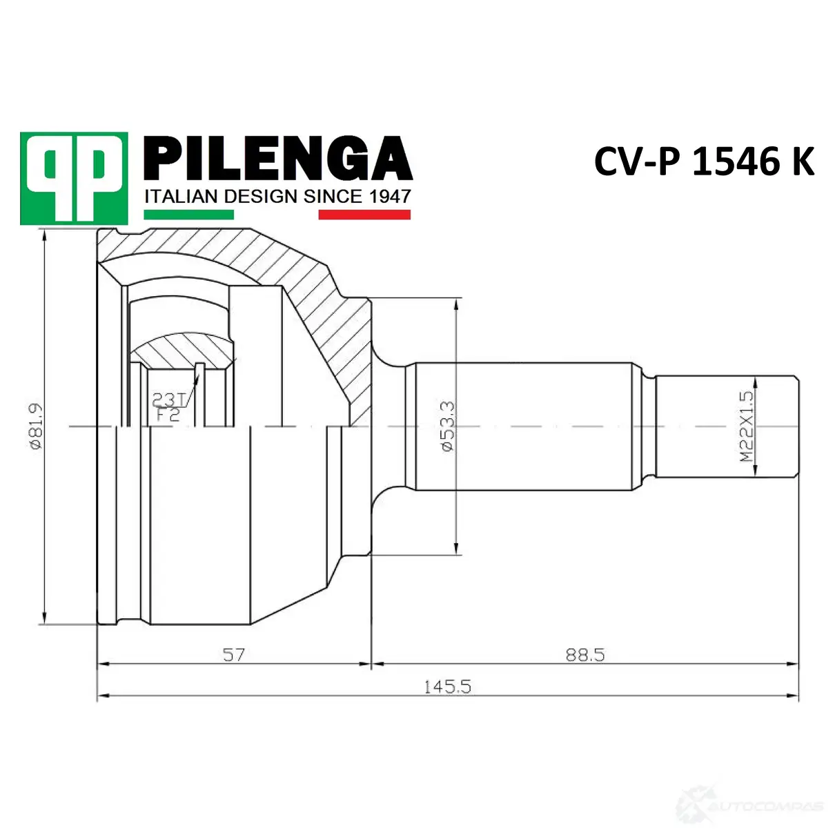 ШРУС передний внешний левый, правый PILENGA CVP1546K RC GP47 1440666869