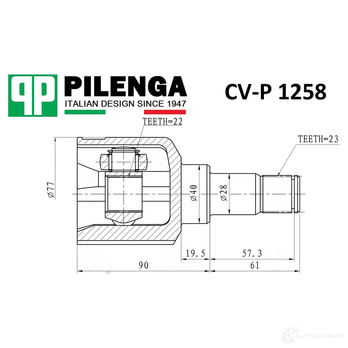 ШРУС передний внутренний левый PILENGA CVP1258 K ELWC 1440666899 изображение 0