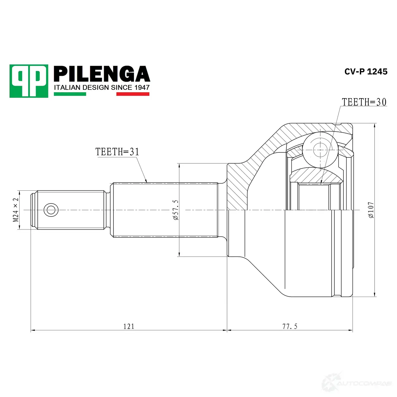ШРУС передний внешний левый, правый PILENGA 1440666928 CVP1245 FRB 256V