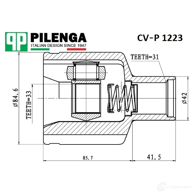 ШРУС передний внутренний правый PILENGA CVP1223 HCNW3 AC 1440666947