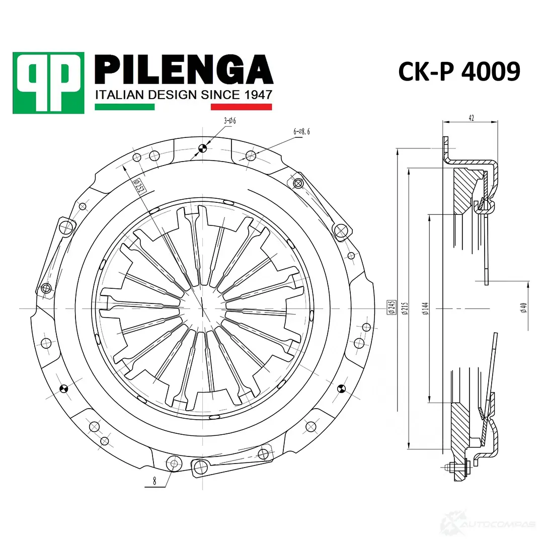 Сцепление в комплекте (3 в 1), с подшипником PILENGA 1440667003 CKP4009 3 C2L9 изображение 0