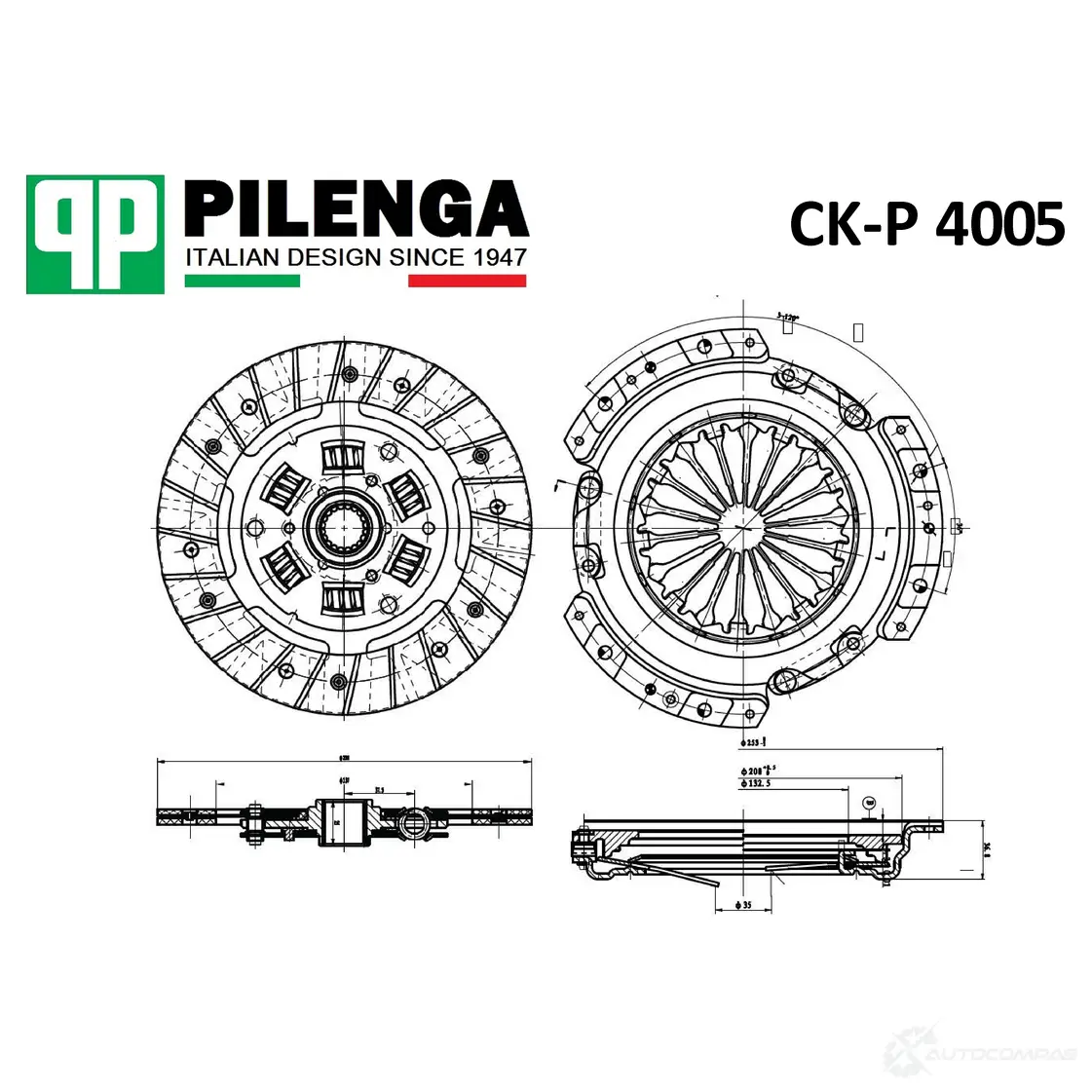 Сцепление в комплекте (3 в 1), (16-кл. мотор), с подшипником PILENGA WY09 EJ 1440667011 CKP4005 изображение 0