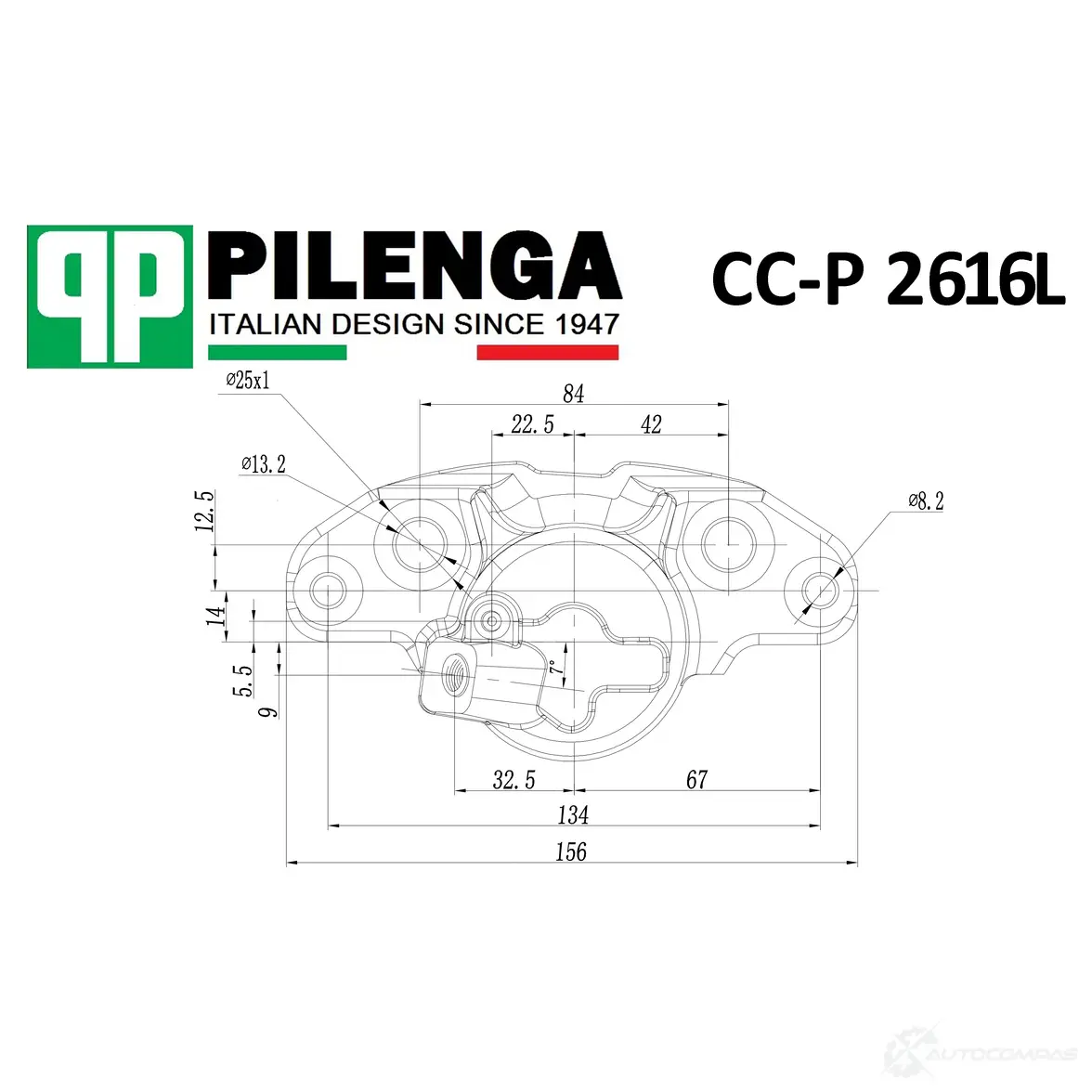 Цилиндр переднего суппорта левый PILENGA 2CB JEK CCP2616L 1440667040 изображение 0