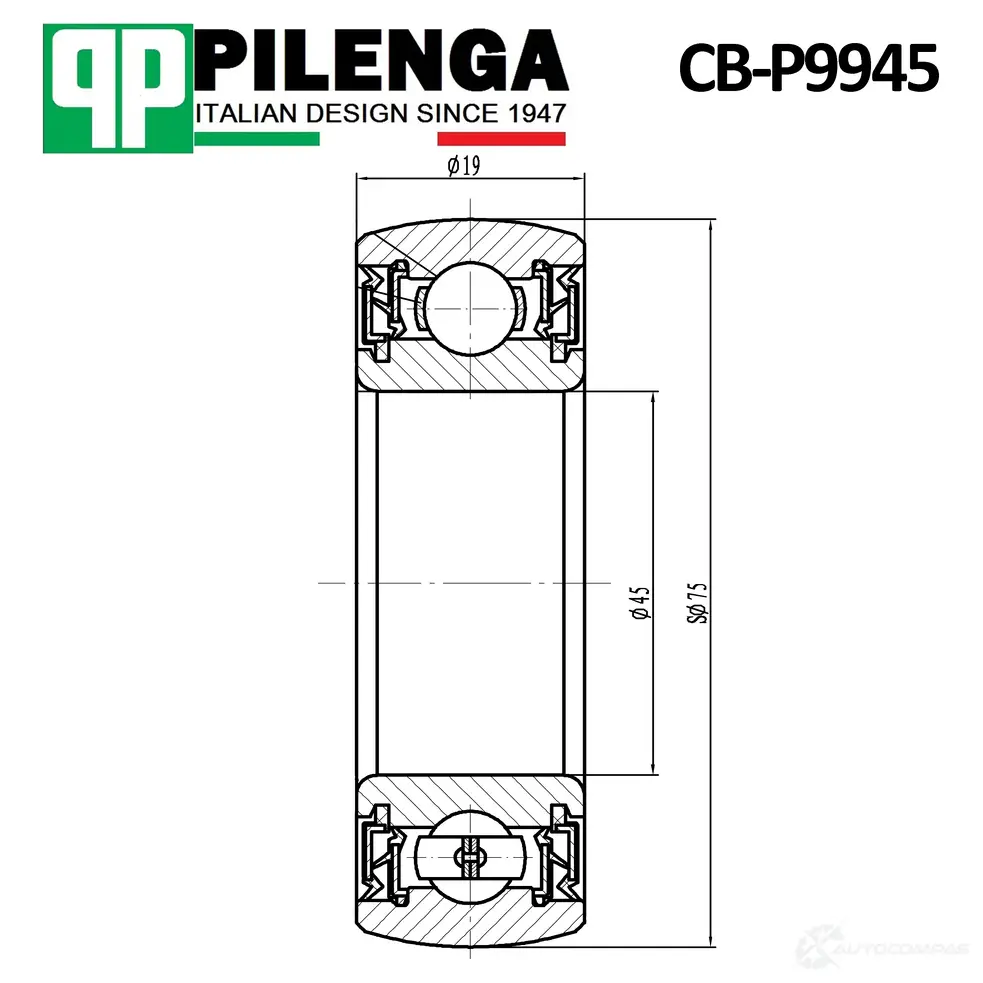 Подшипник опорный переднего привода PILENGA 0MZG W CBP9945 1440667052