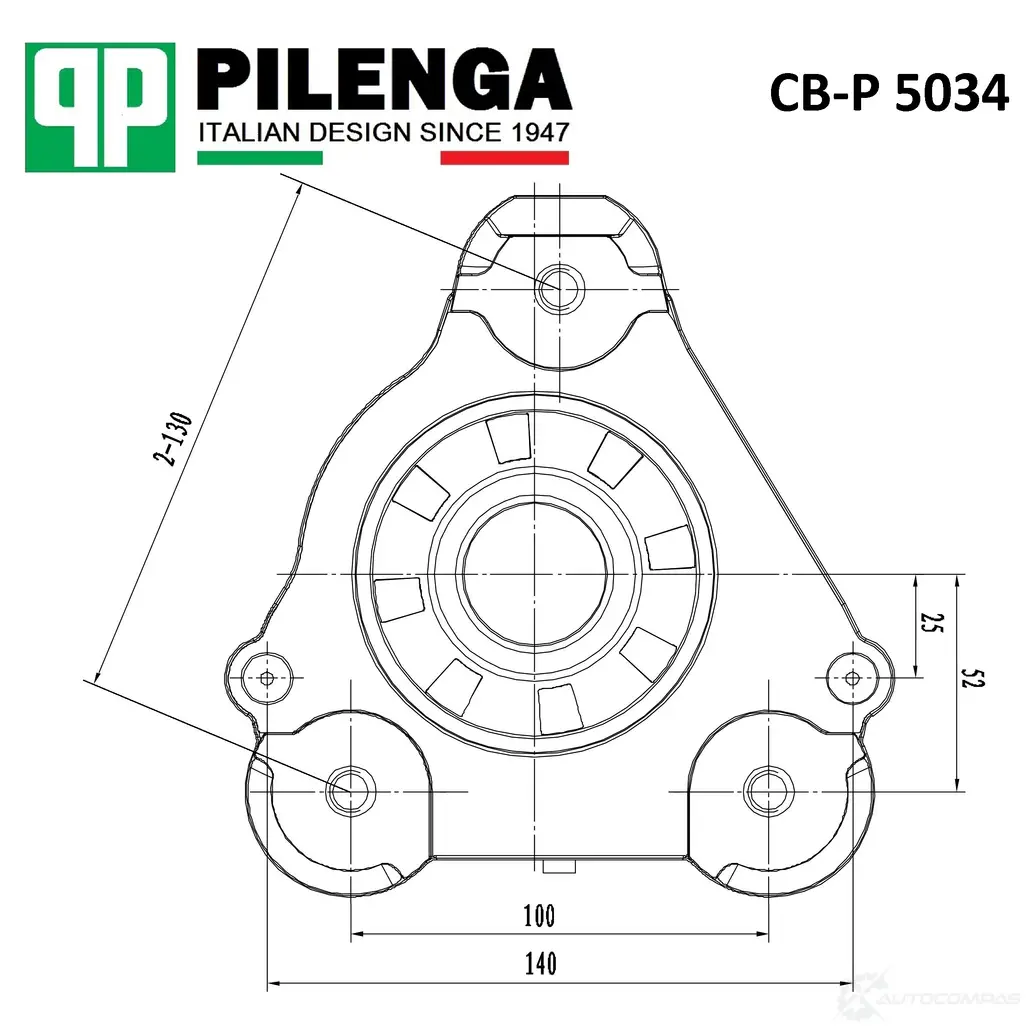 Верхняя опора стойки амортизатора правая без подшипника PILENGA CBP5034 8BY YH 1440667072 изображение 0