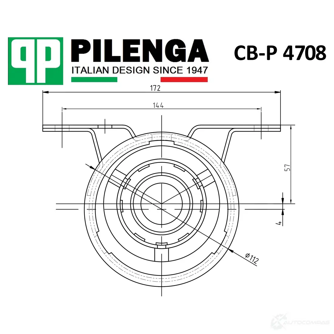 Промежуточная опора карданного вала 30мм PILENGA 1440667078 AVF 4E97 CBP4708