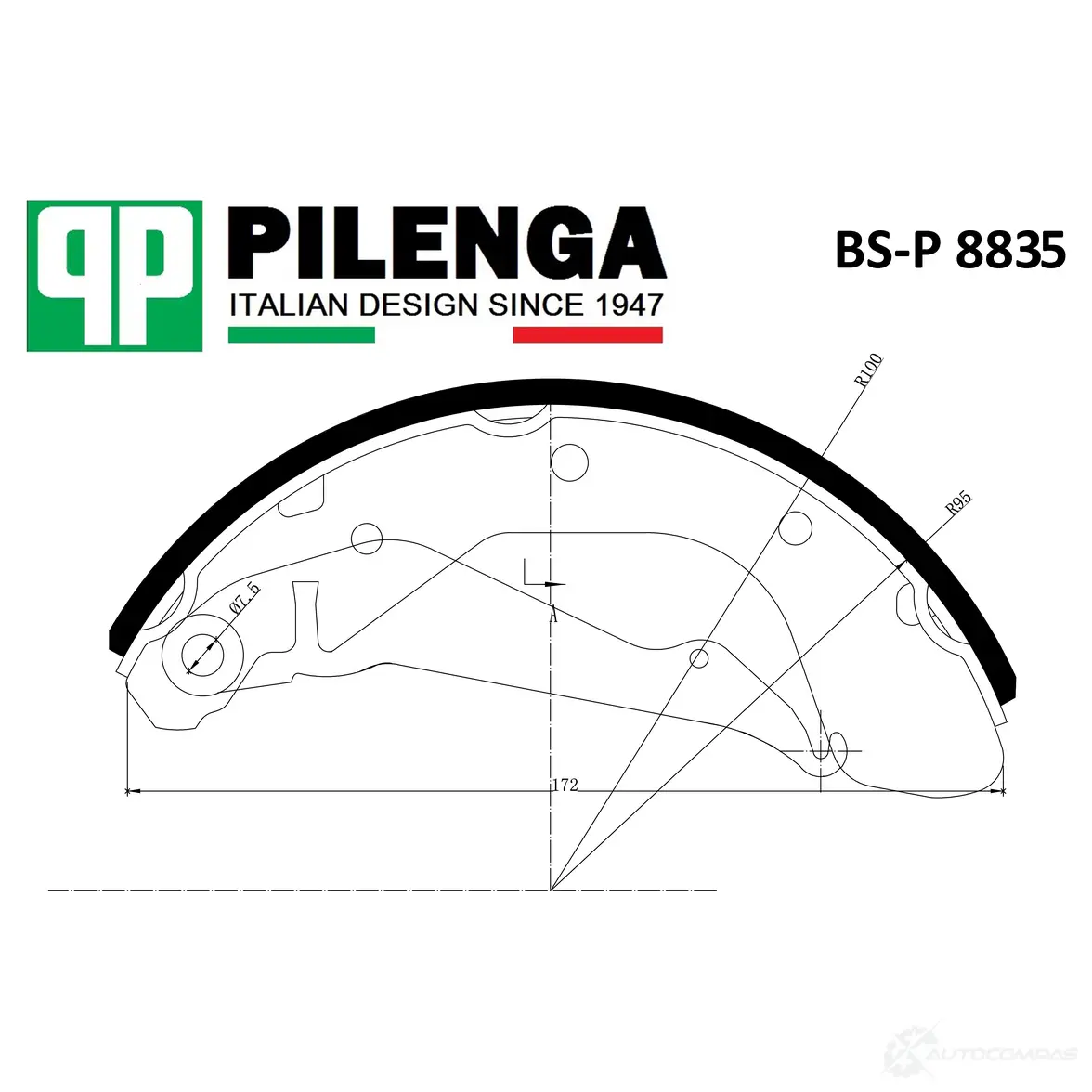 Колодки тормозные барабанные (Аналог BS-P 8543 N) PILENGA 1440667111 BSP8835 O5GYF F