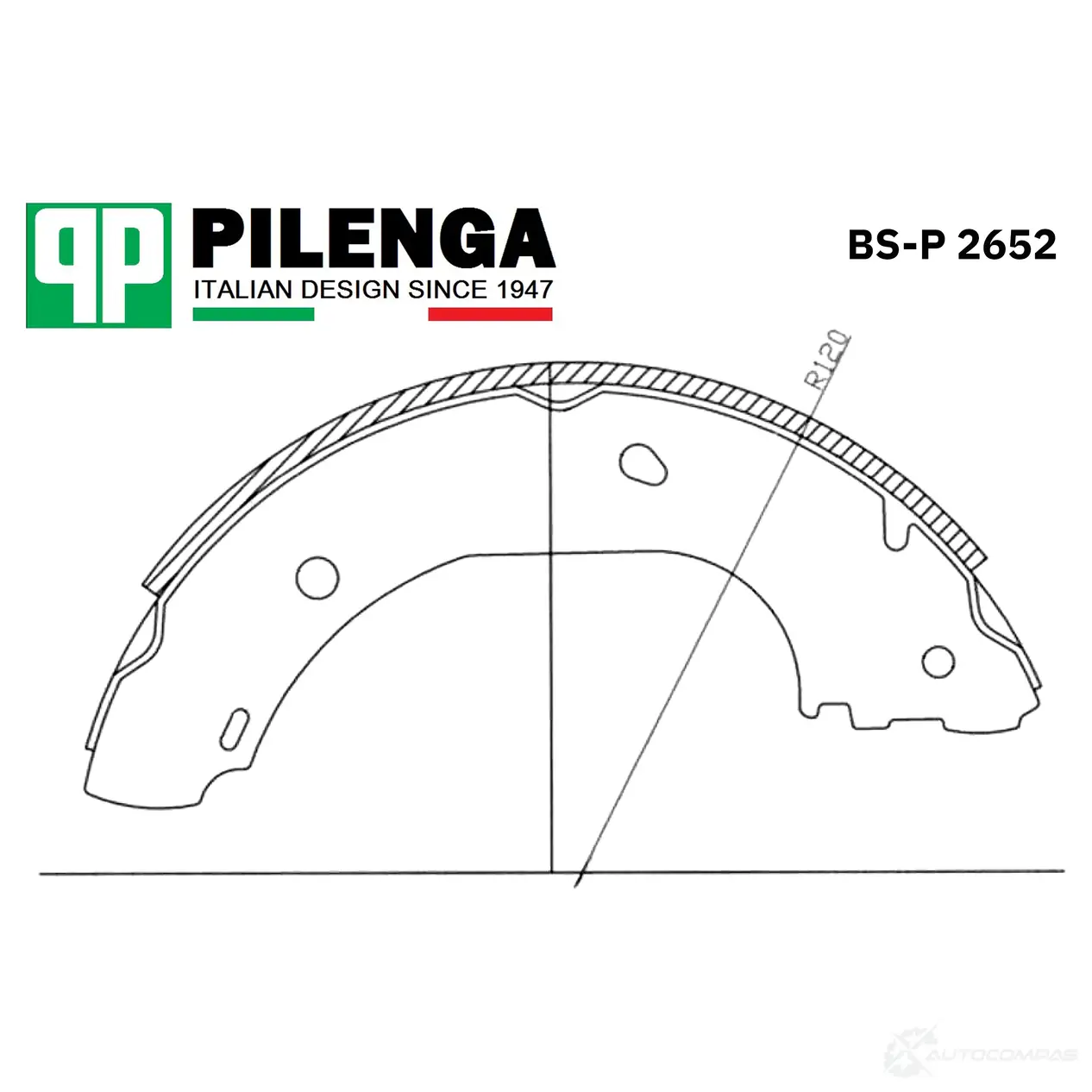 Колодки тормозные барабанные задние со скобами ручника, усиленные PILENGA BSP2652N 1440667134 1ZLT QVF