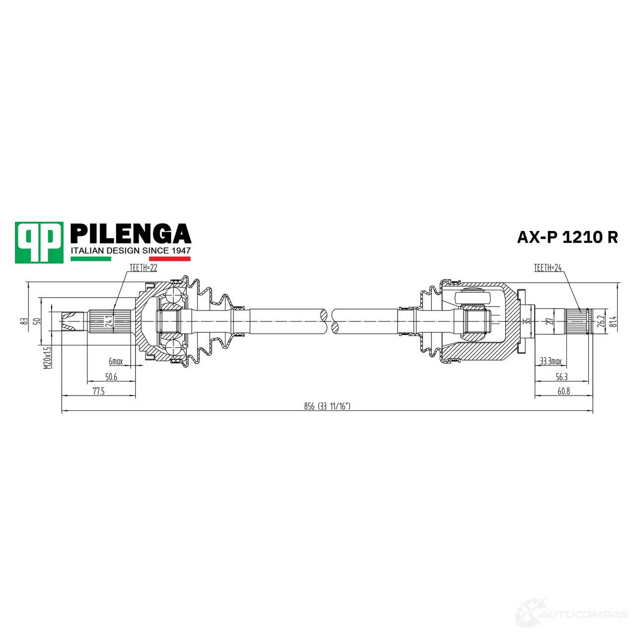 Привод в сборе правый PILENGA AXP1210R 1440667277 4PB YY изображение 0