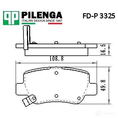 Колодки тормозные дисковые задние PILENGA 1440667310 FDP3325 ECY1T6 3
