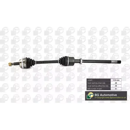 Приводной вал BGA DS7352R 3181235 O N3DY изображение 0