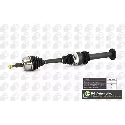 Приводной вал BGA Y UTFW 3181346 DS9640R изображение 0