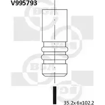 Впускной клапан BGA 3190442 7 UH345V V995793 изображение 0
