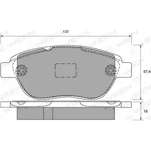 Тормозные колодки, дисковые, комплект WEEN 3253377 6UA4E8 151-1278 23 600 изображение 0