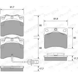Тормозные колодки, дисковые, комплект WEEN 151-1820 2317 6 T0NPN 3253867