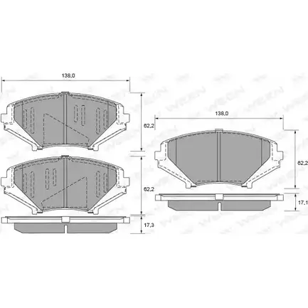 Тормозные колодки, дисковые, комплект WEEN 3254299 KIM3UO 151-2319 24 042
