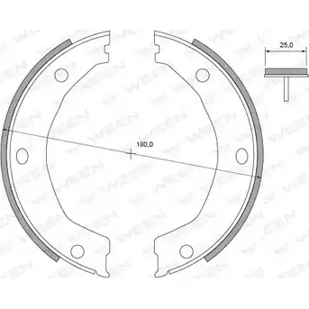 Тормозные колодки ручника, комплект WEEN H2I4A NS 152-2490 ZZ1Y9MV 3255112