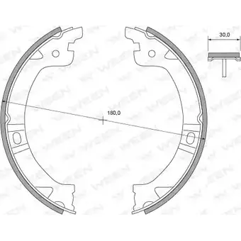 Тормозные колодки ручника, комплект WEEN 5D 7TB 3255122 R27JQ 152-2500