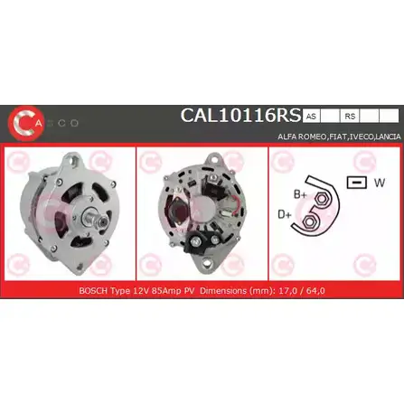 Генератор CASCO CAL10116RS 3255181 HYP7P 2PD6 ID