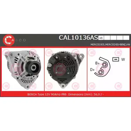 Генератор CASCO OYFXPVH 62V 8Q 3255212 CAL10136AS