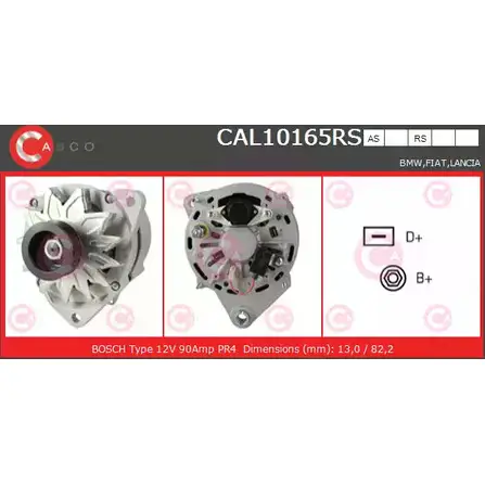 Генератор CASCO CAL10165RS 3255260 W0HI7WU 9Z C18SE