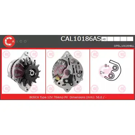 Генератор CASCO 6VW1 M CAL10186AS 7ZTCX 3255285