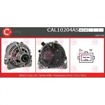 Генератор CASCO ZZO3C0 3255303 D VR5X CAL10204AS