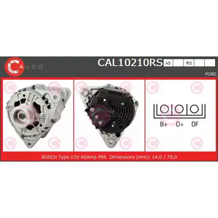 Генератор CASCO JUBKNQ 3255313 V21 NZ0 CAL10210RS