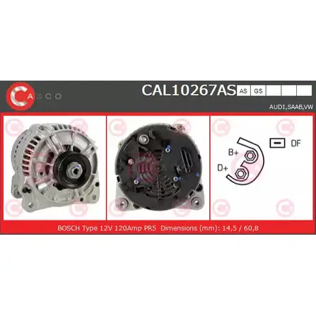 Генератор CASCO GXSNL M CHC8T5 3255406 CAL10267AS