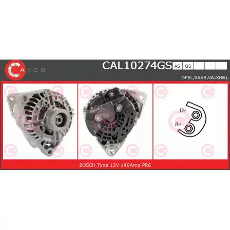 Генератор CASCO 3255420 CAL10274GS N4CM L CL0K8A
