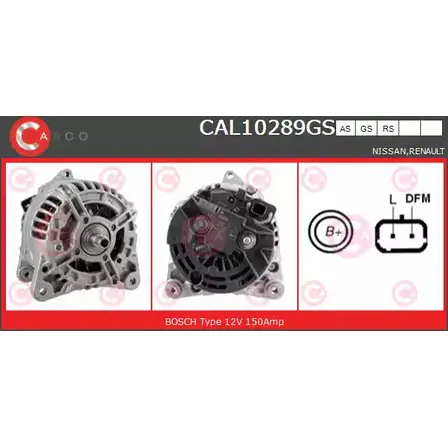 Генератор CASCO 3255441 CAL10289GS BHW 6F KQHMPI изображение 0