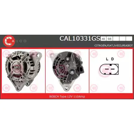 Генератор CASCO X48UNE4 0A SQX0 CAL10331GS 3255511