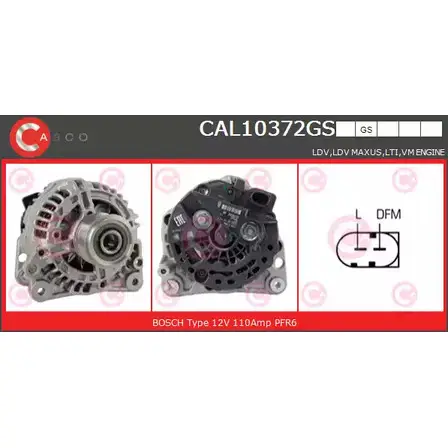 Генератор CASCO CAL10372GS S3QI6 3255573 USIQ JA