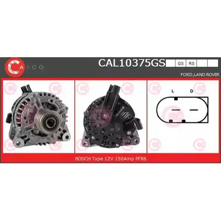 Генератор CASCO 3255576 UGCT5J CAL10375GS X64D B6 изображение 0