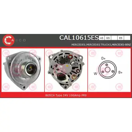 Генератор CASCO Q 0UVM 7GG9N5 CAL10615ES 3255794