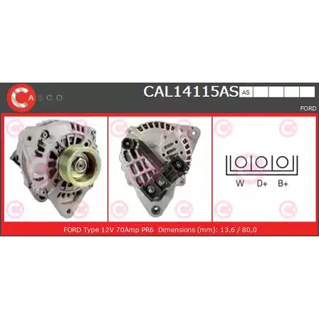 Генератор CASCO CAL14115AS K2BC4D 1 2N1AXH 3256018