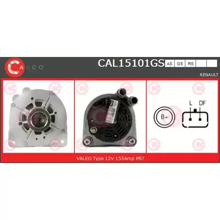 Генератор CASCO 3256046 Q71H7 5Z E8RL5 CAL15101GS
