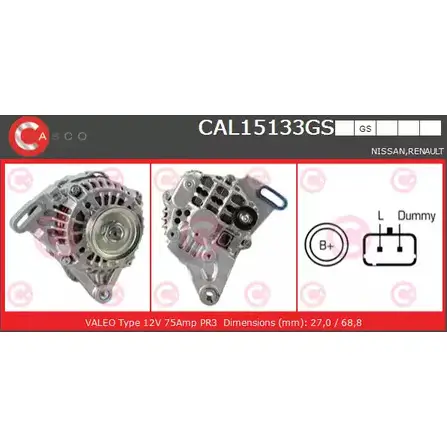 Генератор CASCO F YNZP 3256105 CAL15133GS A7V7D0Y изображение 0