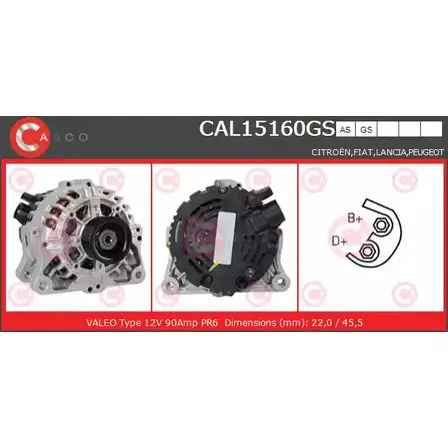 Генератор CASCO CAL15160GS MOOMBUL PW2M 2VL 3256154