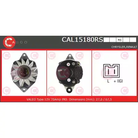 Генератор CASCO IF IX6 CAL15180RS 8IL9ZTS 3256197