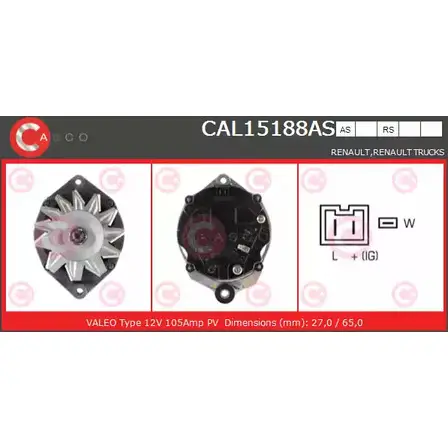 Генератор CASCO JOTZB UGGTE Z 3256208 CAL15188AS