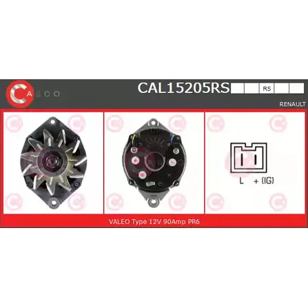 Генератор CASCO E6QEI CAL15205RS 3256232 GX9J 8 изображение 0