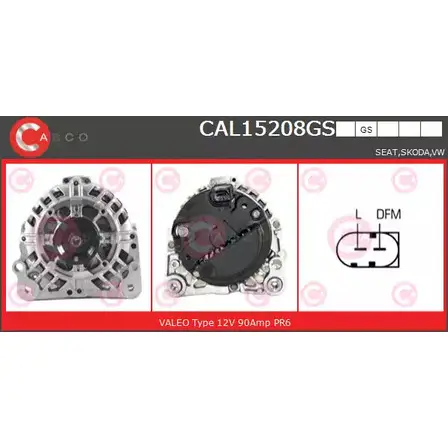 Генератор CASCO CAL15208GS RYUVR N IH382S 3256236