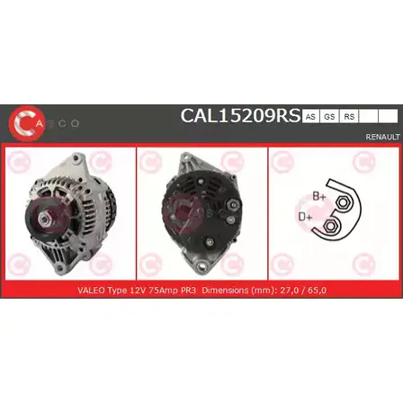 Генератор CASCO CAL15209RS 3256239 F0HPU AM DPIKG1