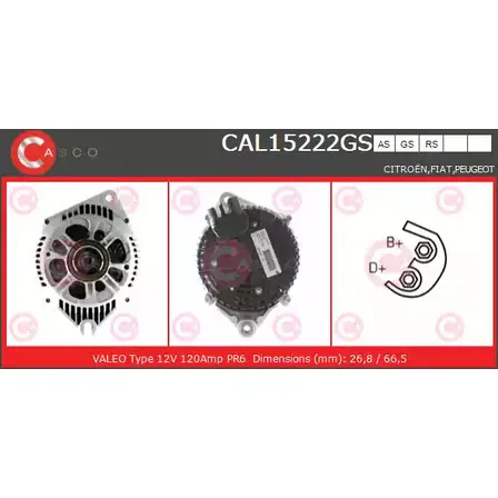 Генератор CASCO 3256266 CAL15222GS ST5PWZ S FES7S