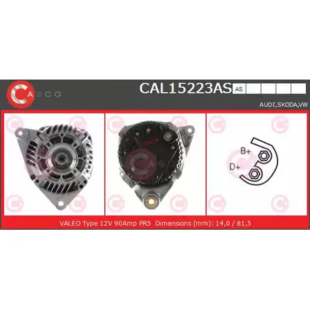 Генератор CASCO CAL15223AS CVQ0M 1 3256268 6200YBP изображение 0