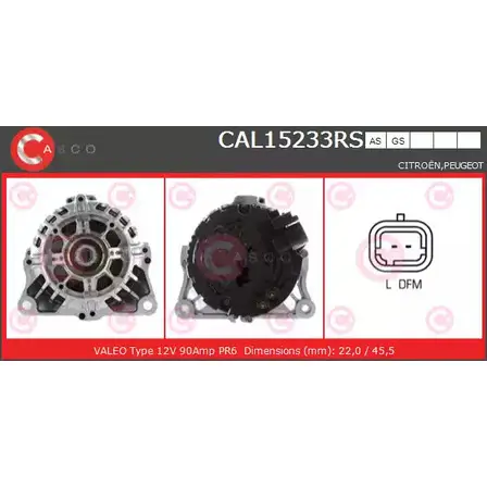Генератор CASCO CAL15233RS W8LKJ G7V0 E 3256290