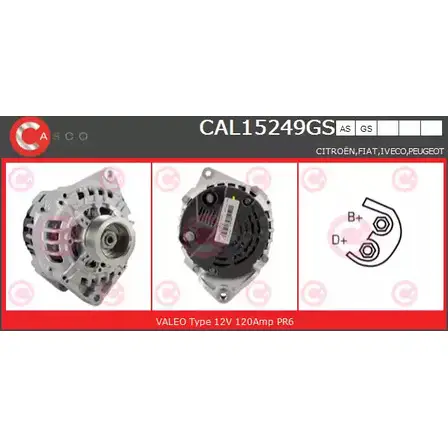 Генератор CASCO 1M0BNOV CAL15249GS 3256321 X 75W2DW